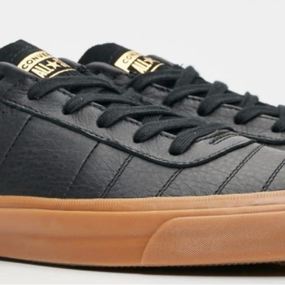 Converse Black Leather Sneakers with Gum Sole